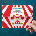 Big Top Circus Carnival 1st Birthday Envelope