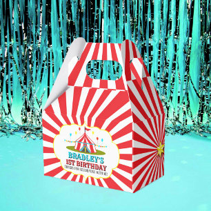 Big Top Circus Carnival 1st Birthday Favour Box