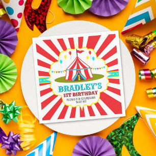 Big Top Circus Carnival 1st Birthday Napkin