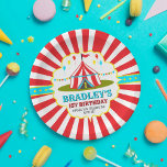 Big Top Circus Carnival 1st Birthday Paper Plate<br><div class="desc">Celebrate in style with these fun and trendy 1st birthday paper plates. The design is easy to personalise with your own wording and your family and friends will be thrilled when they see these fabulous party plates.</div>