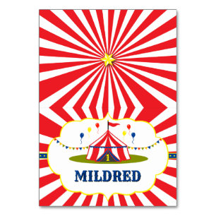 Big Top Circus Carnival 1st Birthday Place Cards