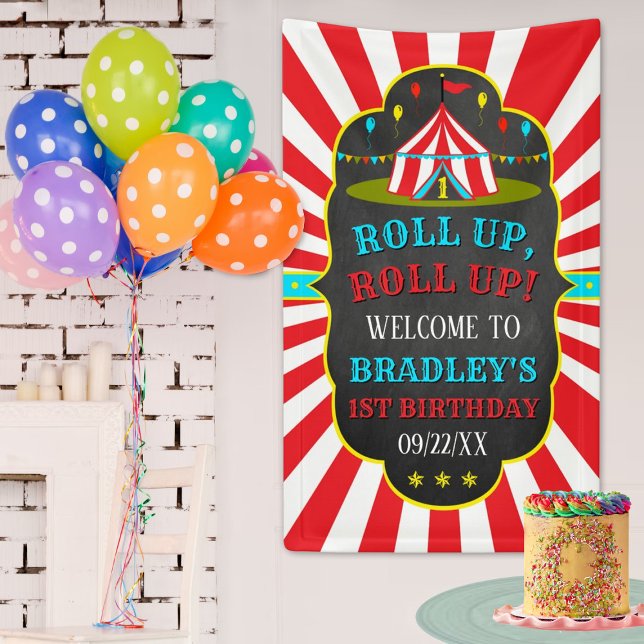 Big Top Circus Carnival 1st Birthday Welcome Banner (Creator Uploaded)
