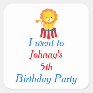 Big Top Circus Carnival Birthday 'I went to' Square Sticker