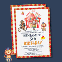 Big Top Circus Carnival Boy Fifth Birthday