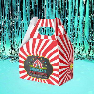 Big Top Circus Carnival Chalkboard 1st Birthday Favour Box