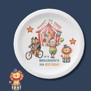 Big Top Circus Carnival Fifth Birthday  Paper Plate