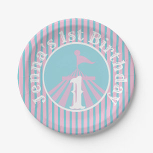 Big Top Circus Carnival Party Girl Birthday Plates