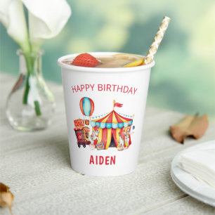 Big Top Circus Happy Birthday Paper Cups