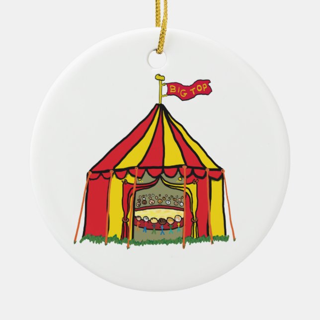 Big Top Circus Tent Ceramic Tree Decoration (Front)