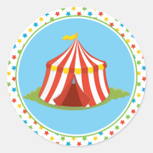 Big Top   Circus Tent   Circus Theme Classic Round Sticker