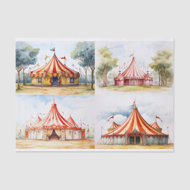 Big Top Circus Tent Collage 1 Decoupage Paper (Front)