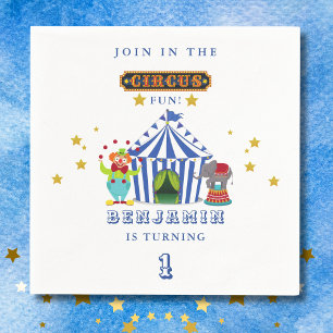 Big Top Come One Come All Circus 1st Birthday Napkin