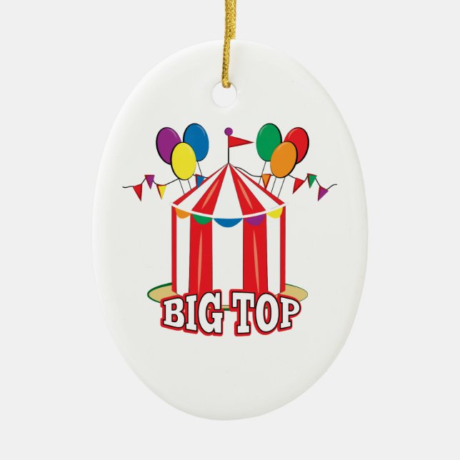 Big Top Tent Ceramic Tree Decoration (Front)