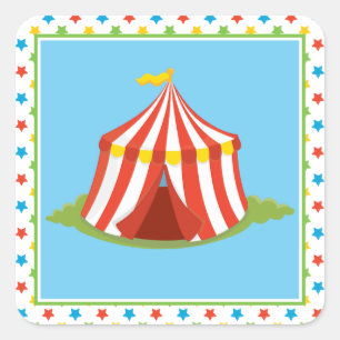 Big Top Tent   Circus Theme Square Sticker