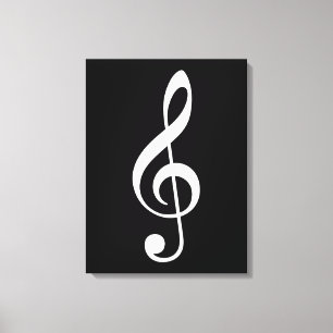 big treble clef musical note canvas print