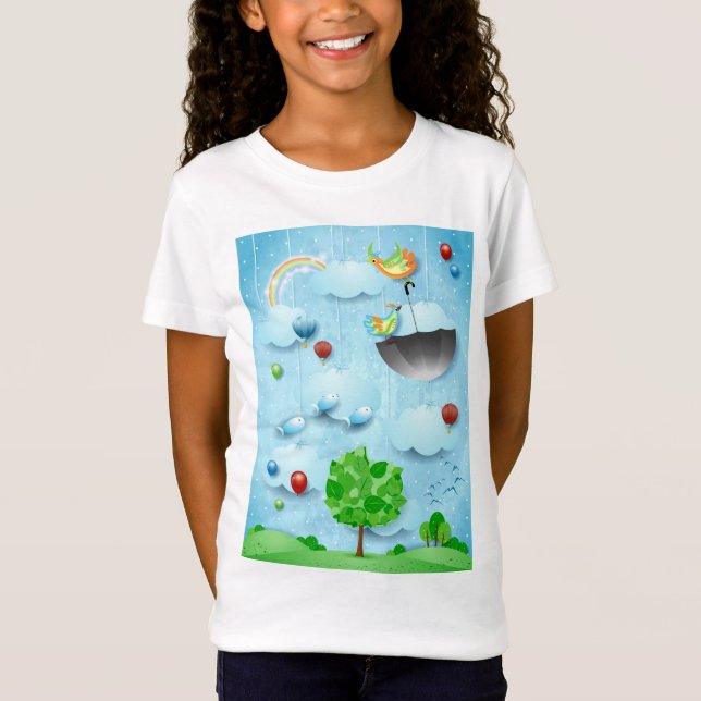 Big tree and flying birds T-Shirt (Front)