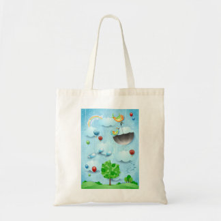 Big tree and flying birds tote bag