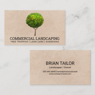 Big Tree Logo Landscaping Tree Services Business Card