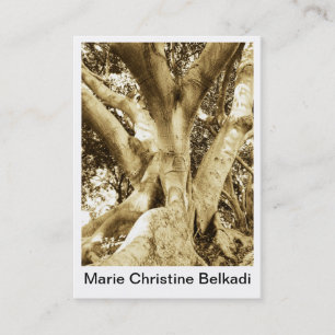 Big tree trunk sepia photography for nature business card