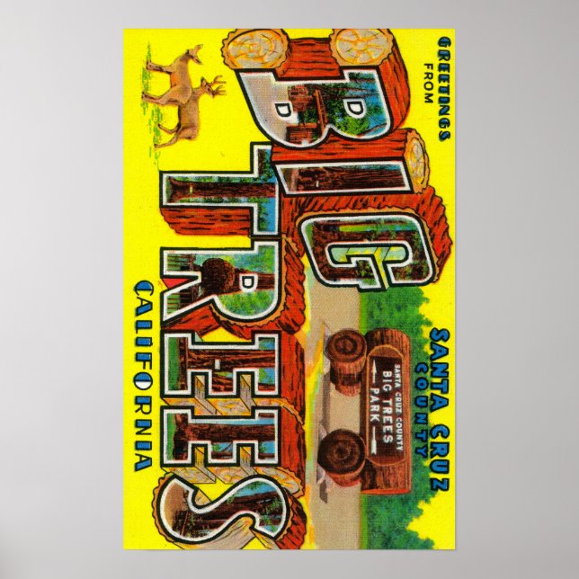 Big Trees, California - Large Letter Scenes Poster (Front)