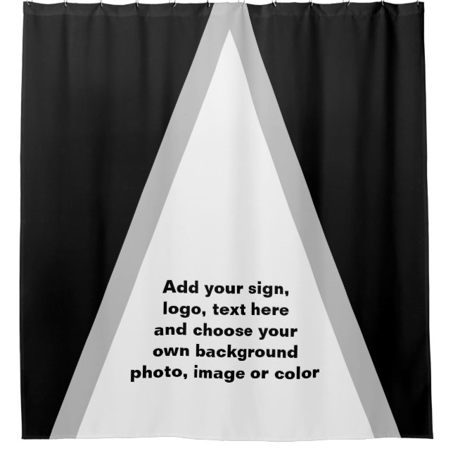 BIG TRIANGLE white & black + your ideas Shower Curtain (Front)