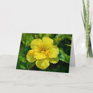 Big Tropical Yellow Flower Art Note Card