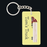 Big Truck 18 Wheeler Semi Rig CUSTOMIZE IT  Key Ring<br><div class="desc">Customise this cute keychain with your own text,  your name or anything else you like. Get ready to hit the road with this fun design,  hand drawn by me for you! Check my shop for lots more matching items and more colours!</div>