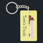 Big Truck 18 Wheeler Semi Rig CUSTOMIZE IT  Key Ring<br><div class="desc">Customise this cute keychain with your own text,  your name or anything else you like. Get ready to hit the road with this fun design,  hand drawn by me for you! Check my shop for lots more matching items and more colours!</div>