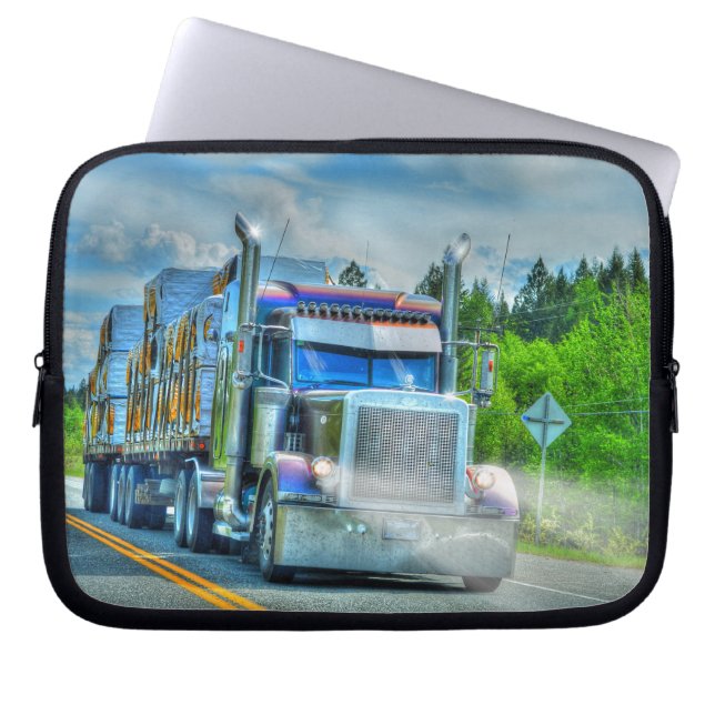 Big Truck and Highway Art for Lorry-lovers Laptop Sleeve (Front)