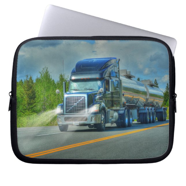 Big Truck and Highway Art for Lorry-lovers Laptop Sleeve (Front)