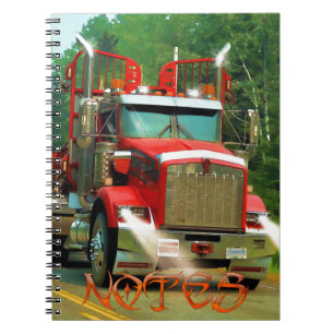 Big Truck and Highway Art for Lorry-lovers Spiral Notebook