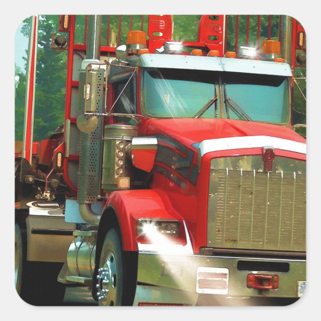 Big Truck and Highway Art for Lorry-lovers Square Sticker (Front)