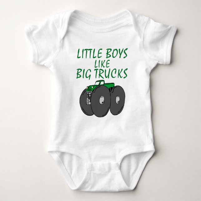 Big Trucks Baby Bodysuit (Front)