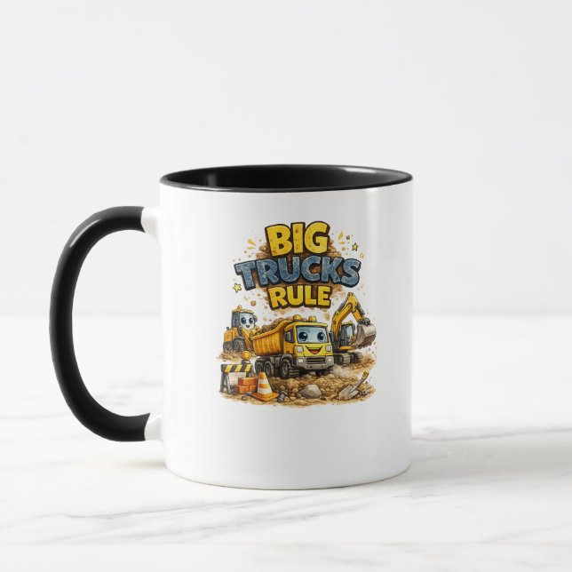Big Trucks Rule Cute Construction Mug (Left)