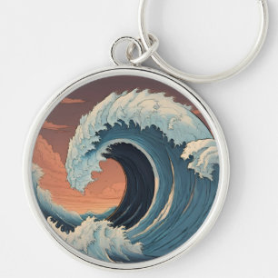 Big Tsunami Wave Key Ring