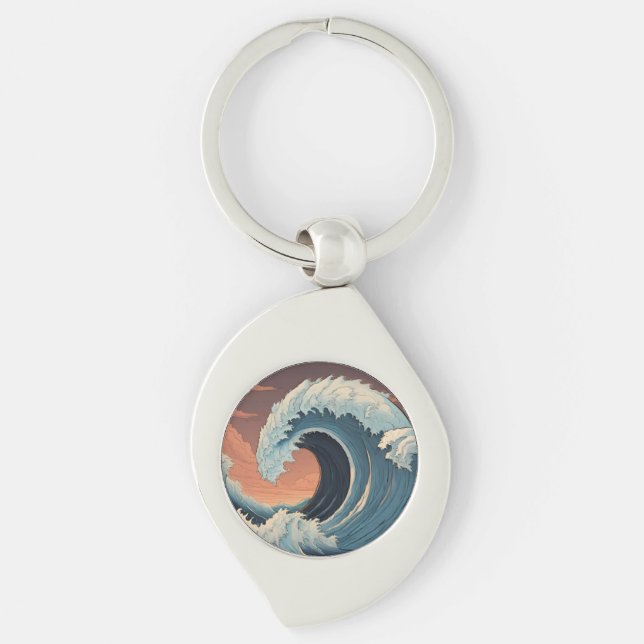 Big Tsunami Wave Key Ring (Front)