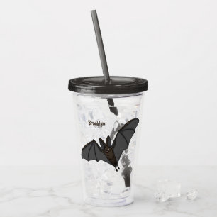 Big vampire bat cartoon illustration  acrylic tumbler