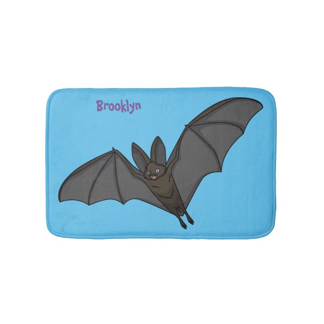 Big vampire bat cartoon illustration  bath mat (Front)