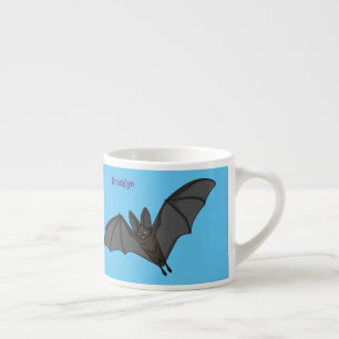 Big vampire bat cartoon illustration espresso cup
