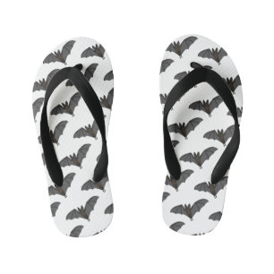 Big vampire bat cartoon illustration kid's jandals