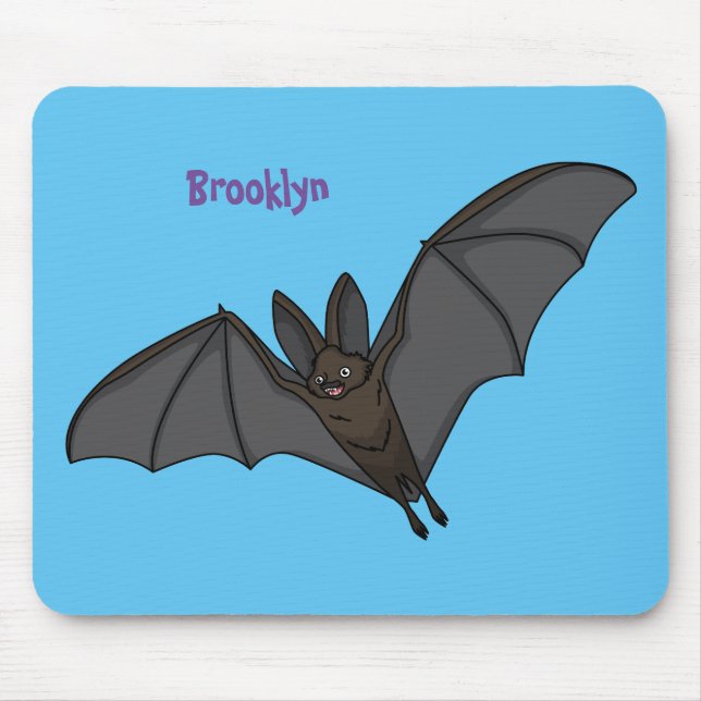 Big vampire bat cartoon illustration mouse pad (Front)