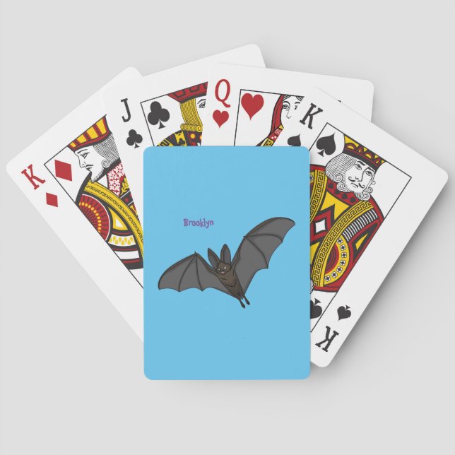 Big vampire bat cartoon illustration  playing cards (Back)