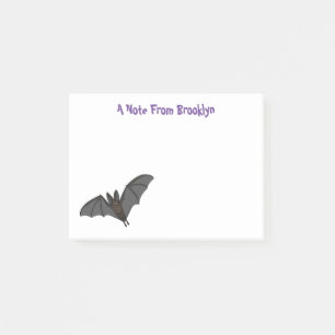 Big vampire bat cartoon illustration post-it notes