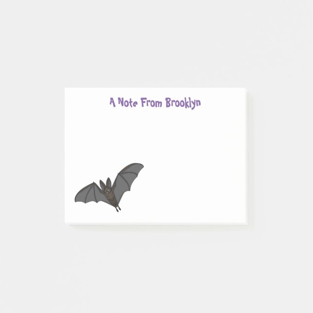 Big vampire bat cartoon illustration post-it notes (Front)