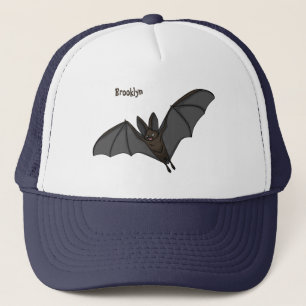Big vampire bat cartoon illustration trucker hat