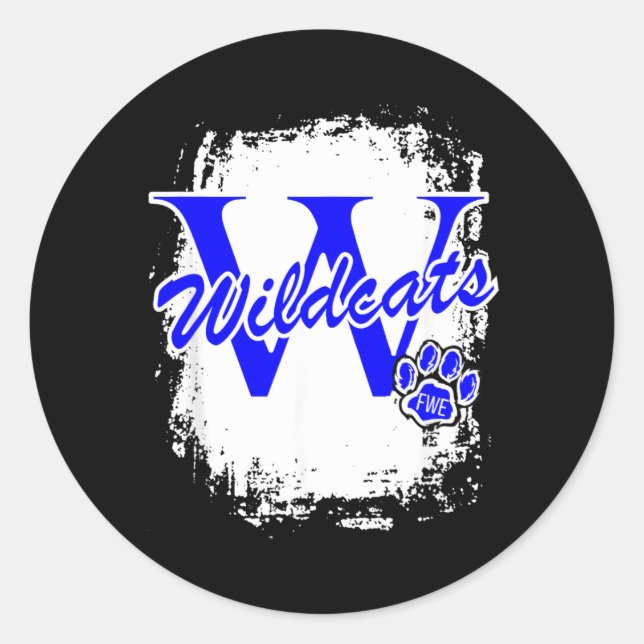 Big W In Wildcats Classic Round Sticker (Front)