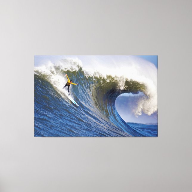 Big Wave at the Mavericks Surfing Competition Canvas Print (Front)