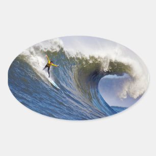 Big Wave at the Mavericks Surfing Competition Oval Sticker