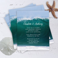 Big Wave Budget Wedding Coastal Invitation 