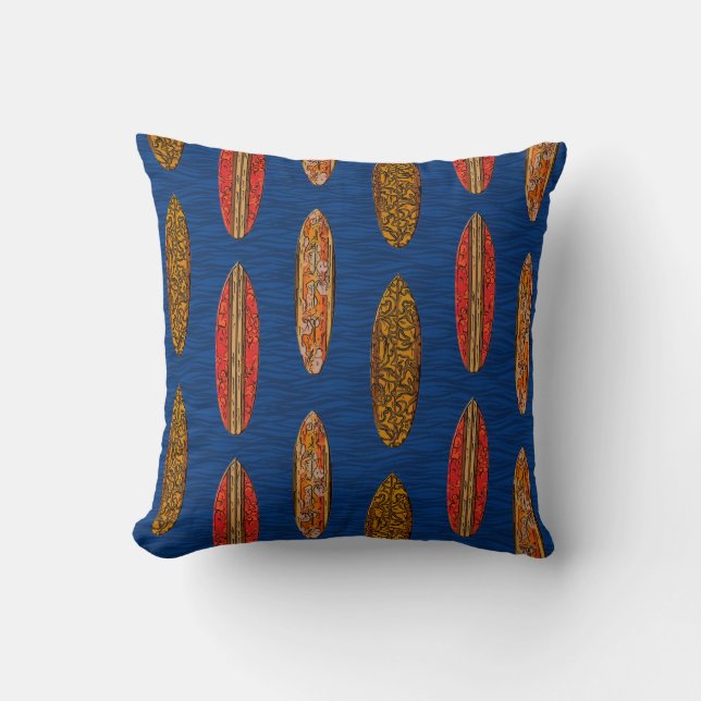 Big Wave Hawaiian Surfboards Cushion (Front)